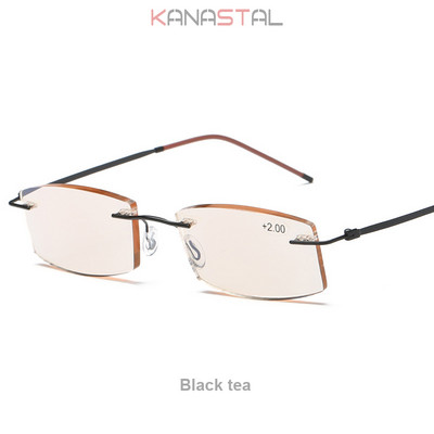 Moteriški metaliniai deimantiniai akinių rėmeliai pagyvenusiems žmonėms akiniai, optiniai mėlyni šviesą blokuojantys lęšiai, trumparegystė, receptiniai skaitymo akiniai