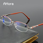 Ahora Anti Blue Light, gėlių skaitymo akiniai, moteriški pusrėmiai, toli matantys akiniai, hiperopijos akiniai +1,0+1,5+2,0+2,5...+4,0