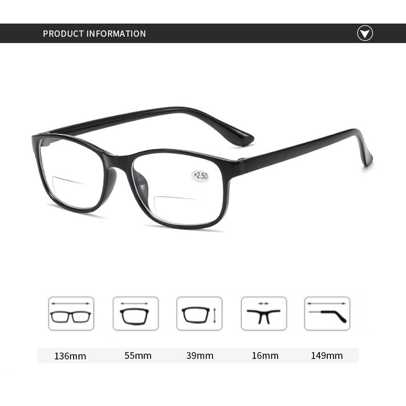 Ochelari de lectură Zilead, femei, bărbați, modă, ochelari de lectură cu lumină dublă, pentru bătrâni, oglindă în apropiere și în depărtare, ochelari prezbiopi cu dublă utilizare