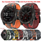 22/26MM otisnute silikonske narukvice za pametne satove za Garmin Fenix 7X 7 5X/5/6X Pro/6/955 935 3HR EPIX narukvicu, zamjenske narukvice