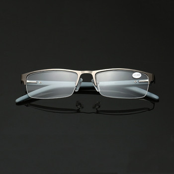 Elbru Half frame метални очила за четене квадратни с висока разделителна способност удобни бизнес очила за пресбиопия унисекс +1,0 до +4,0