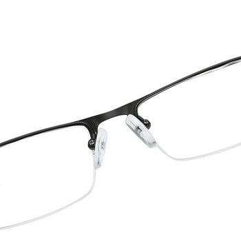 Elbru Half frame метални очила за четене квадратни с висока разделителна способност удобни бизнес очила за пресбиопия унисекс +1,0 до +4,0