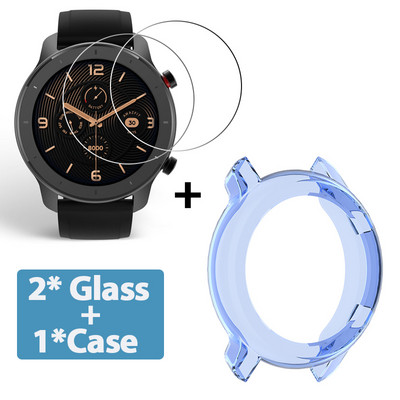 2+1 zaštitna torbica + zaštitna folija za Huami Amazfit GTR 42MM 47MM pametni sat Mekana TPU zaštitna maska Film od kaljenog stakla