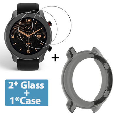 2+1 zaštitna torbica + zaštitna folija za Huami Amazfit GTR 42MM 47MM pametni sat Mekana TPU zaštitna maska Film od kaljenog stakla