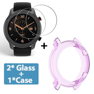 2+1 zaštitna torbica + zaštitna folija za Huami Amazfit GTR 42MM 47MM pametni sat Mekana TPU zaštitna maska Film od kaljenog stakla