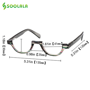 SOOLALA Flat Top Semi-Rimless γυαλιά ανάγνωσης Γυναικεία Ανδρικά 2018 Νέα φθηνά γυαλιά ανάγνωσης πρεσβυωπίας με δερμάτινη θήκη +1,0 έως 4,0