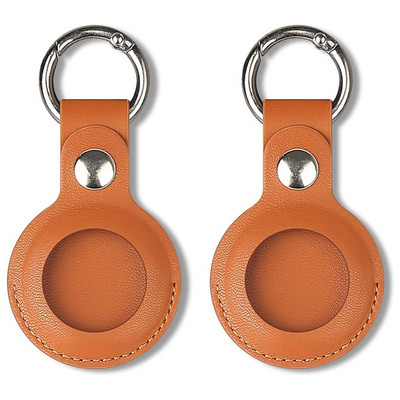 2 vnt. dėklas, suderinamas su Apple Airtag, PU odiniu dangteliu su raktų pakabuko laikikliu raktų pakabukas, skirtas Air Tag priedams