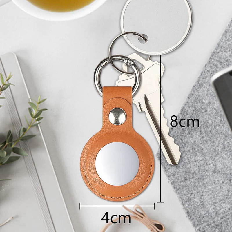 2 vnt. dėklas, suderinamas su Apple Airtag, PU odiniu dangteliu su raktų pakabuko laikikliu raktų pakabukas, skirtas Air Tag priedams