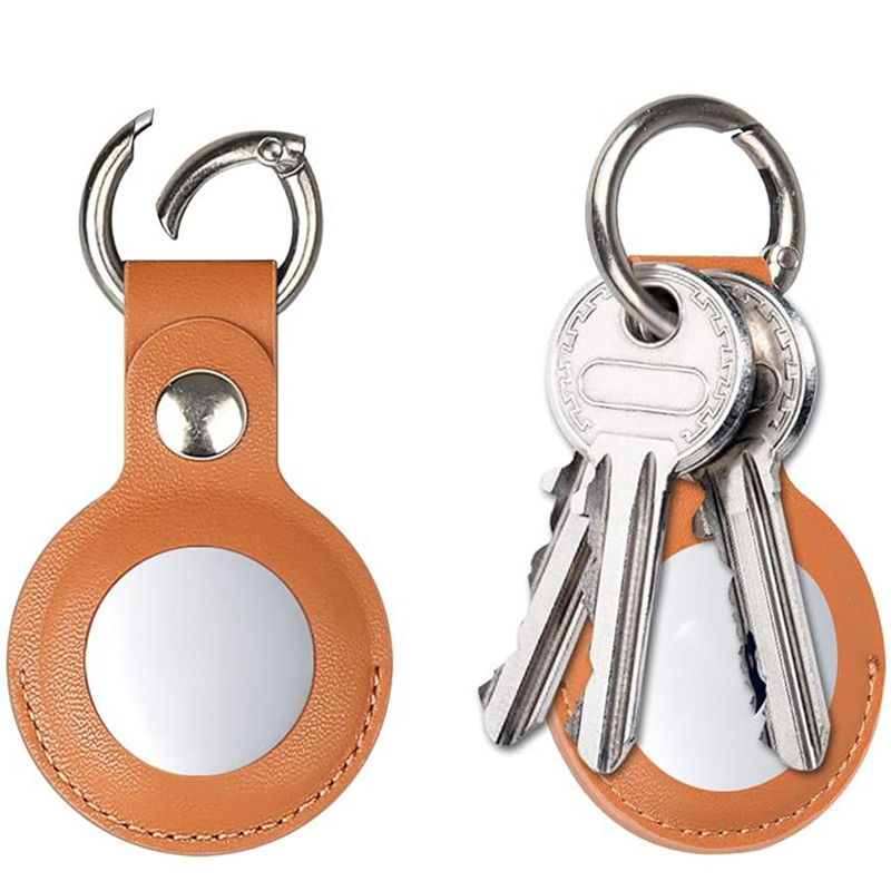 2 vnt. dėklas, suderinamas su Apple Airtag, PU odiniu dangteliu su raktų pakabuko laikikliu raktų pakabukas, skirtas Air Tag priedams