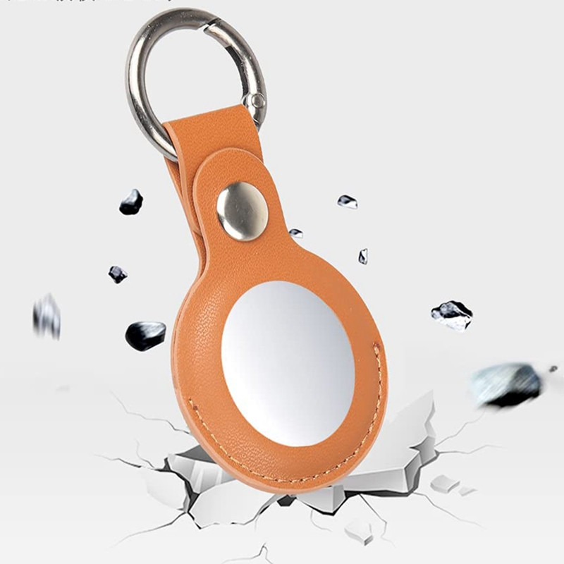 2 vnt. dėklas, suderinamas su Apple Airtag, PU odiniu dangteliu su raktų pakabuko laikikliu raktų pakabukas, skirtas Air Tag priedams