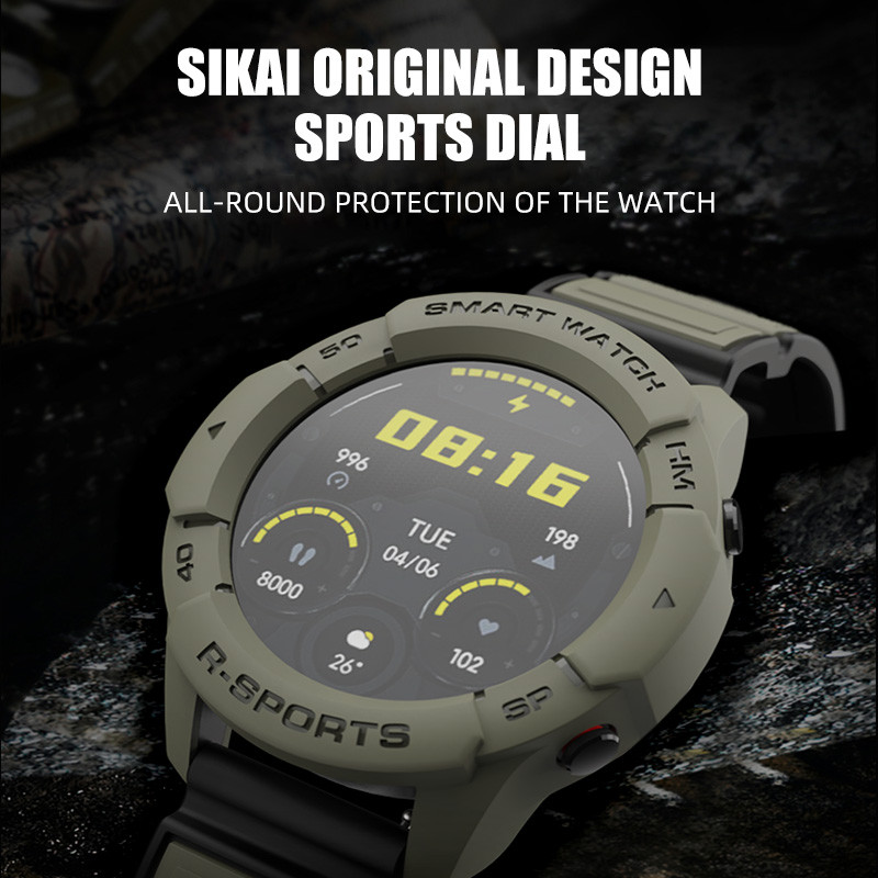 SIKAI dėklas, skirtas Xiaomi Mi Watch Color Sports Version TPU Shell Protector Apsauginės juostos dirželio apyrankė Mi Watch Color Global Version