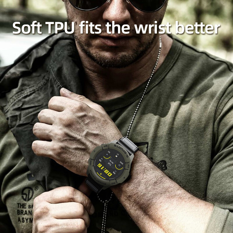 SIKAI dėklas, skirtas Xiaomi Mi Watch Color Sports Version TPU Shell Protector Apsauginės juostos dirželio apyrankė Mi Watch Color Global Version