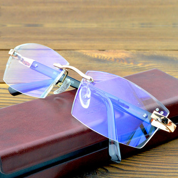 Луксозни очила без рамки от титаниева сплав 12-слойно покритие Изрязани прогресивни мултифокални лещи Очила за четене +0,75 до +4