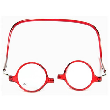 Модна тенденция Висящи очила за четене Magenet с кръгла рамка Висококачествени смолисти лещи Пресбиопични очила Мъже Жени Черно Червено 150