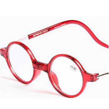 Fashion Trend Κρεμαστά γυαλιά ανάγνωσης Magenet Στρογγυλός σκελετός Υψηλής Ποιότητας Ρητίνης Φακός Πρεσβυωπικά Γυαλιά Ανδρικά Γυναικεία Μαύρα Κόκκινα 150