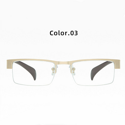 YOOSKE Ochelari de lectură anti-lumină albastră pentru bărbați Ochelari asferici din rășină cu jumătate de cadru Lentile pentru ochi prezbiopi +1,0 +1,5 +2,0 +2,5