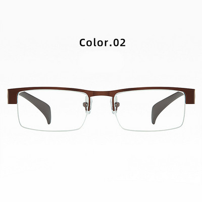 YOOSKE Ochelari de lectură anti-lumină albastră pentru bărbați Ochelari asferici din rășină cu jumătate de cadru Lentile pentru ochi prezbiopi +1,0 +1,5 +2,0 +2,5