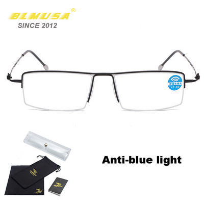 BLMUSA Ochelari de lectură de afaceri pentru bărbați ultra ușori Ochelari de lectură multifocali progresivi anti-lumină albastră pentru bărbați Ochelari în vârstă