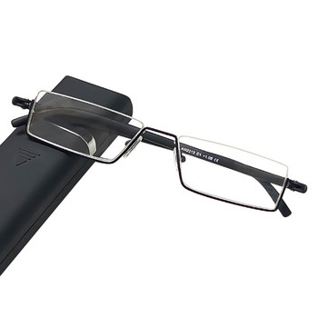 Γυαλιά ανάγνωσης Ανδρικά γυαλιά ρετρό μισού σκελετού μπλε ανοιχτό γυαλιά ματιών Γυναικεία Υπερελαφριά ορθογώνια γυαλιά πρεσβυωπίας με κουτί +100 έως +400
