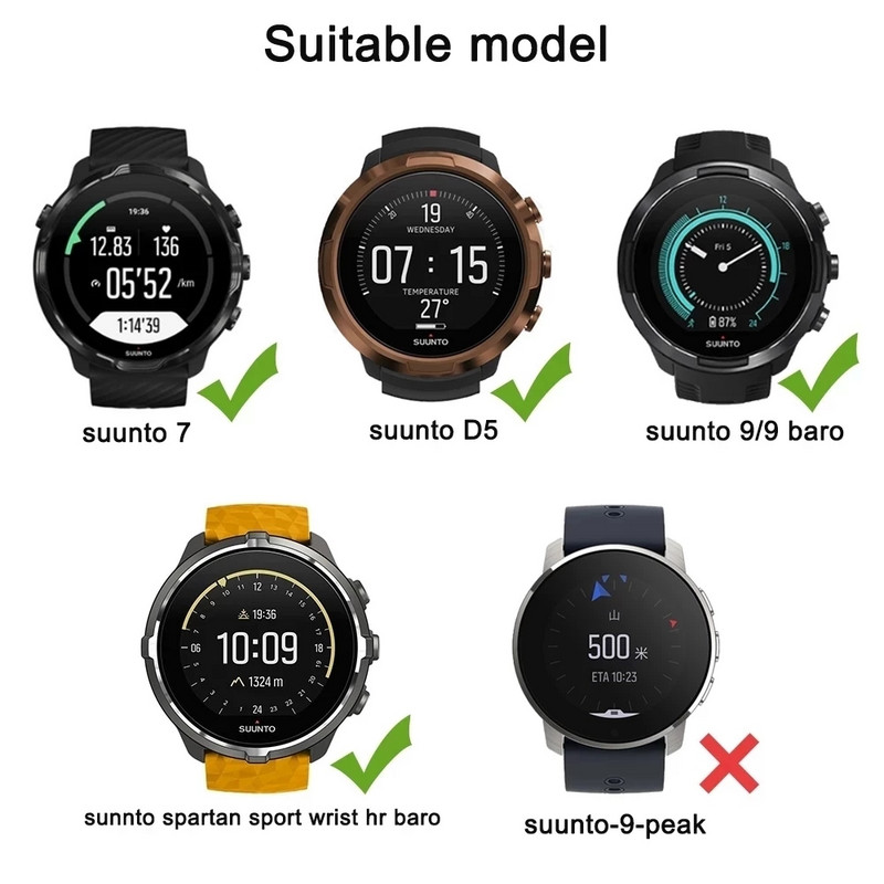 Zamjenski silikonski remen za sat za suunto 7 D5 narukvica za ručni zglob za Suunto 9 Spartan Sport Wrist HR Baro remen za pametni sat