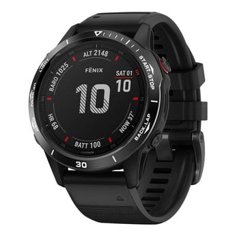 Δαχτυλίδι κάλυψης για Garmin fenix 6X/6X Pro/6X Sapphire ρολόι Δαχτυλίδι στεφάνης από ανοξείδωτο ατσάλι Γλυπτές μονάδες χρόνου Κόλλα κατά των γρατσουνιών