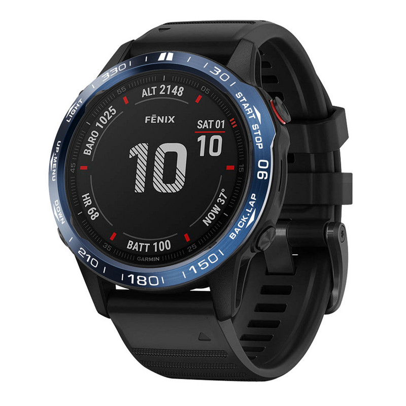 Inel de acoperire pentru Garmin fenix 6X/6X Pro/6X Sapphire Ceas Inel ramă din oțel inoxidabil Unități de timp sculptate Adeziv Anti-zgârieturi