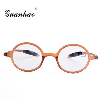 Guanhao Ретро ултралеки кръгли очила за четене Мъже Жени Резинови лещи Прозрачна здравина рамка Очила Gafas Пресбиопия 1.0 1.5