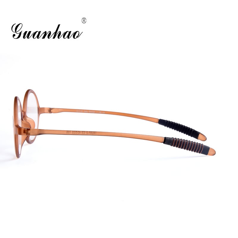 Guanhao Retro ultrakönnyű kerek olvasószemüvegek férfi női gyanta lencsék átlátszó szívósságú keret szemüvegek Gafas Presbyopia 1.0 1.5