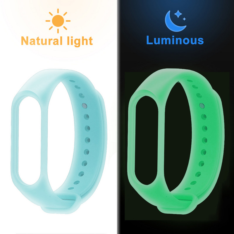Svjetleća silikonska narukvica za Xiaomi Mi Band 6 5 4 3 Noćno svjetlo, zamjenska narukvica Dodaci za Xiaomi band 6 5 4 3