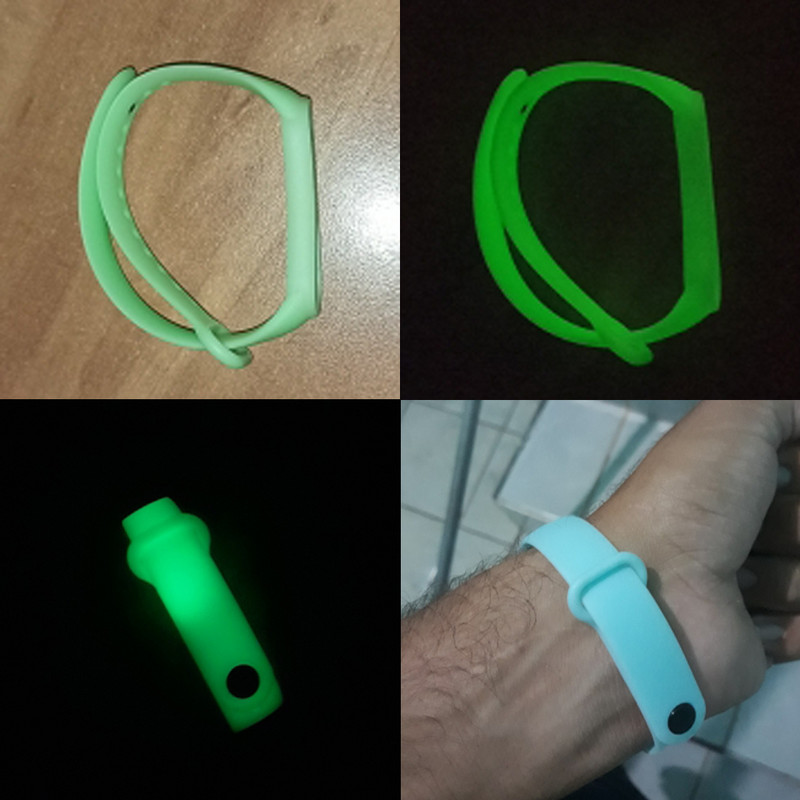 Svjetleća silikonska narukvica za Xiaomi Mi Band 6 5 4 3 Noćno svjetlo, zamjenska narukvica Dodaci za Xiaomi band 6 5 4 3