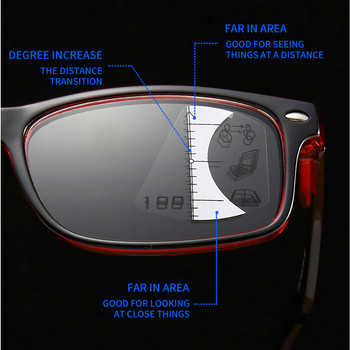 2022 Прогресивни мултифокални очила за четене Жени Мъже Очила против синя светлина Ретро компютърни очила Квадратни очила за пресбиопия