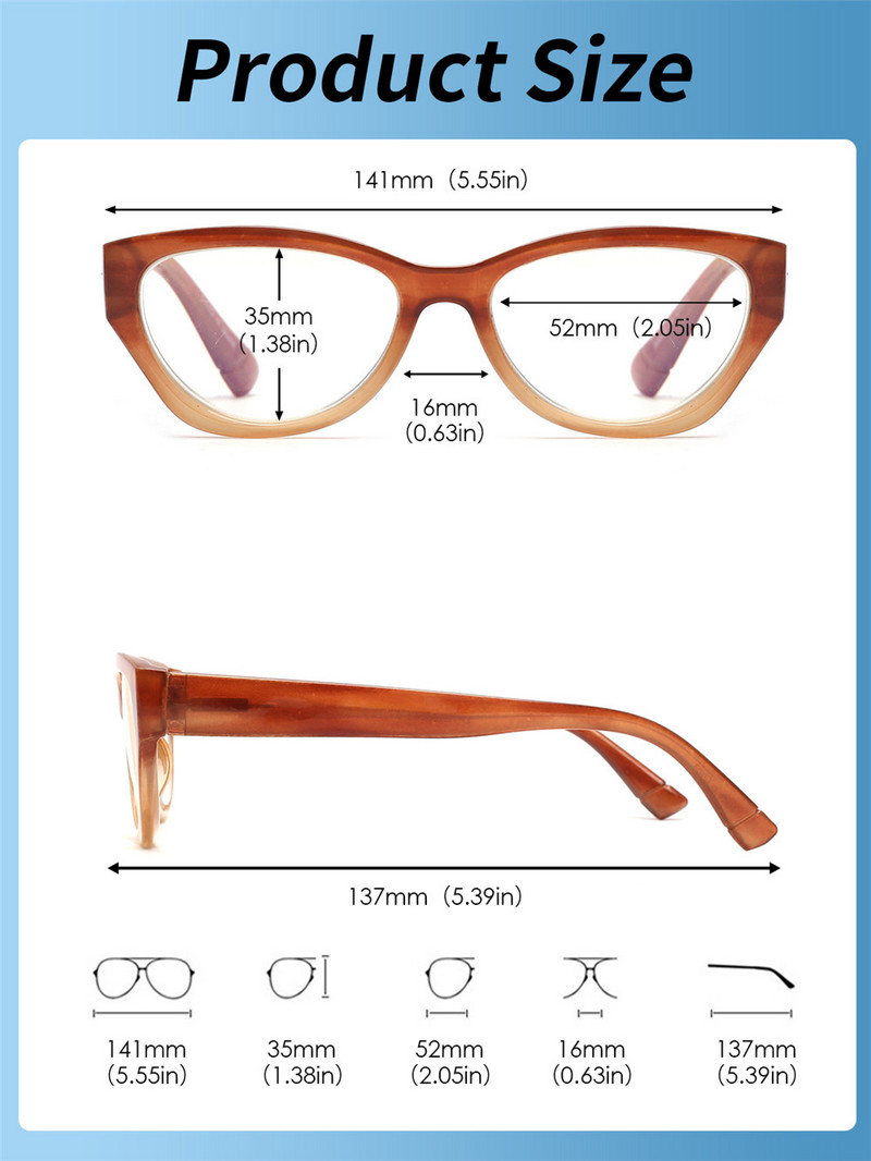 Ochelari de lectură JM Cat Eye Anti lumină albastră Ochelari de lectură pentru femei cu balama de primăvară Ochelari prezbiopici dioptrii +1 1,5 2,0 2,5 3,0 3,5 4,0
