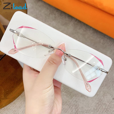 Zilead Framless Lady`s Myopia Glasses Γυναικεία Μόδα Diamond-cut Anti Blue Light Jelly Nearsighted Lens Glasses 0-1-1,5-2...-5