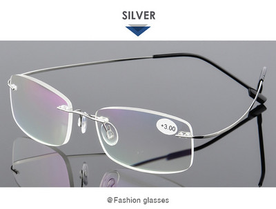 Svibanjski cvijet od legure titana, naočale za čitanje bez okvira, svijetlo četvrtasti, fleksibilni, plavi okviri za naočale, ženske naočale protiv plave zrake, muške