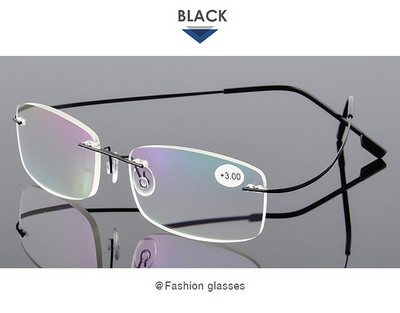 Svibanjski cvijet od legure titana, naočale za čitanje bez okvira, svijetlo četvrtasti, fleksibilni, plavi okviri za naočale, ženske naočale protiv plave zrake, muške