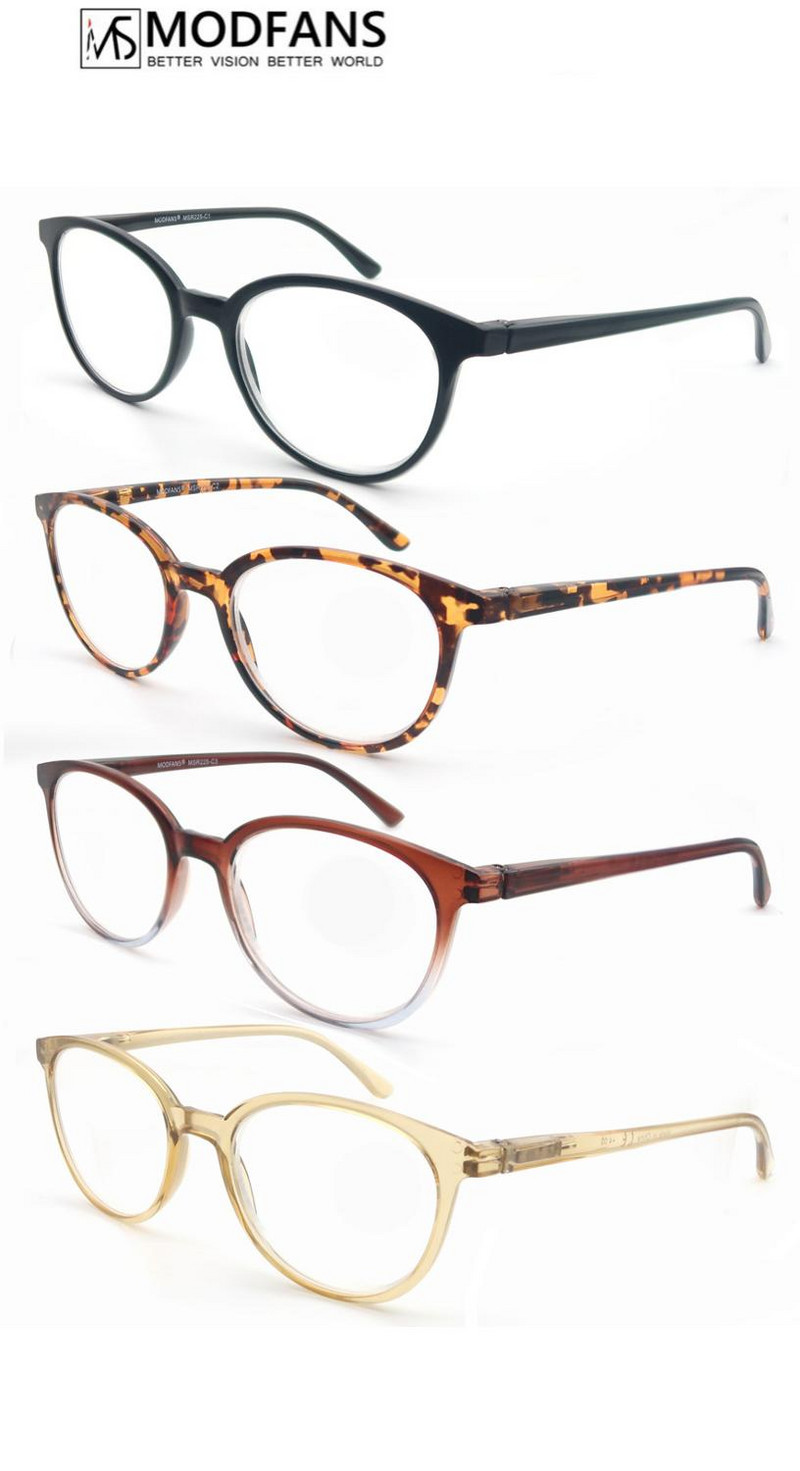 MODFANS Okrugli klasični okvir za naočale Ženske naočale za čitanje Fleksibilne opružne šarke Udobna odjeća s dioptrijom +0,50 do +4,0
