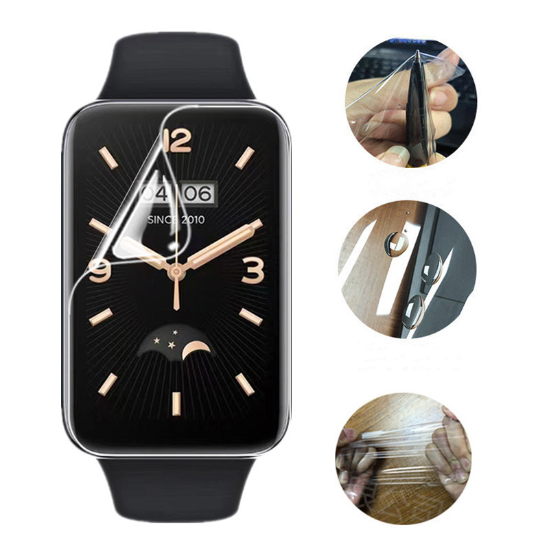 2 tk kaitsekile Xiaomi Mi Band 7 Pro ekraanikaitse jaoks. Täiskaane kaitse miband 7 pro pehmete klaaside tarvikutele