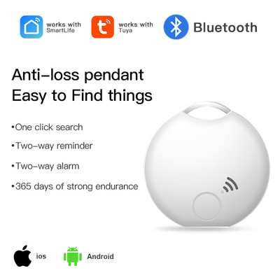 Smart Life Mini Tag Kaotsiminekuvastane Alarm Tuya Juhtmevaba Bluetooth Jälgija Lapsekott Rahakott Võtme Lemmikloomade otsija GPS Kassid Koeraotsija