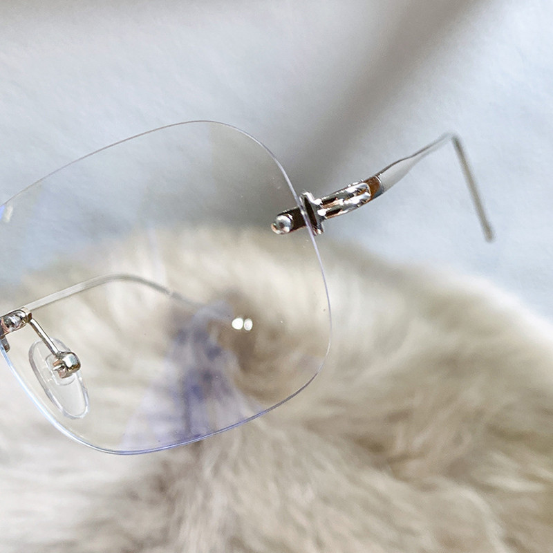 Modne naočale za kratkovidnost bez okvira koje blokiraju plavo svjetlo Ženske naočale s metalnim okvirom Prozirne naočale Naočale za kratkovidnost -1,0 do -4,0