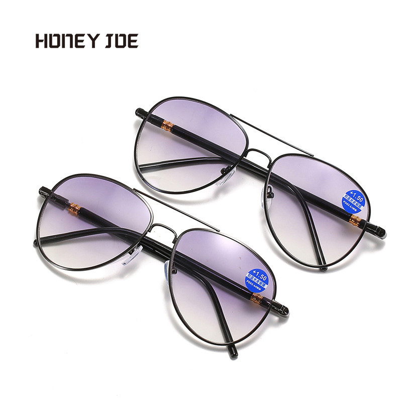 Divat Bifokális olvasószemüvegek Gradiens szürke lencsés napszemüvegek Kék fény elleni védelem Férfi Női Horgászat blokkolása Presbyopic Hyperopia