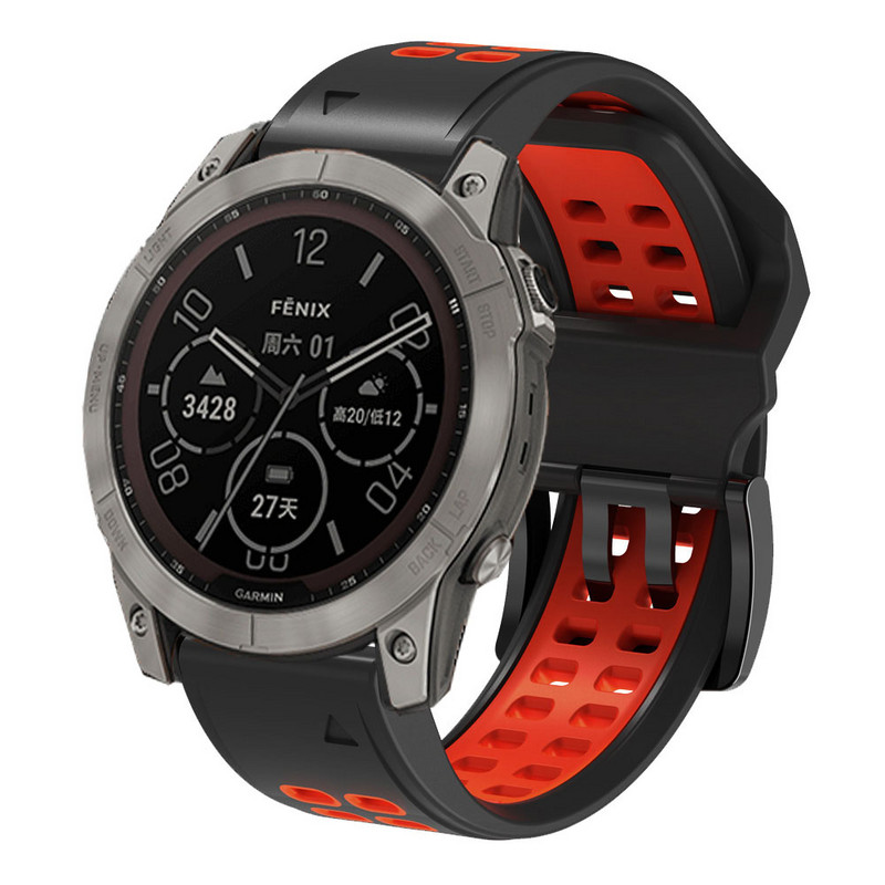 Λουράκι ρολογιού 22mm 26mm για Garmin Fenix 7 7X 5 6 5X 6X Pro Plus 3 HR Sapphire Soft Silicone Wrist Band