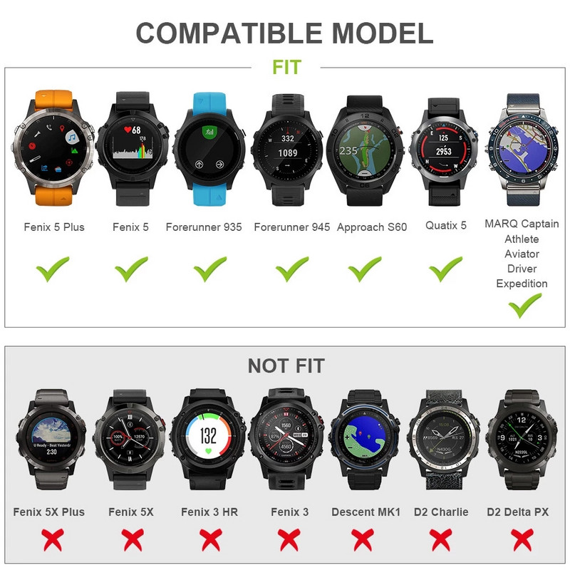 Λουράκι ρολογιού 22mm 26mm για Garmin Fenix 7 7X 5 6 5X 6X Pro Plus 3 HR Sapphire Soft Silicone Wrist Band