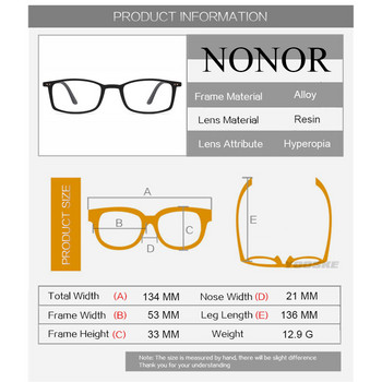 NONOR Тънки очила за четене Стикер за телефон Мъже Метални +100 до +300 Дамски квадратни компютърни очила Анти синя светлина