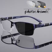 Klasikiniai fotochrominiai trumparegystės akiniai unisex pusrėminiai metaliniai verslo akiniai vyriški vintažiniai lauko akiniai su trumparegystė