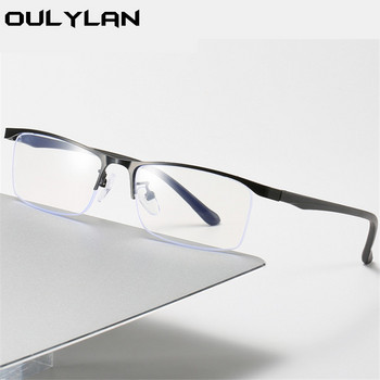 Oulylan Half Frame Бизнес очила за късогледство Мъжки метални асферични очила Късогледи очила Диоптър -1,0 1,5 2,0 2,5 3,0 4