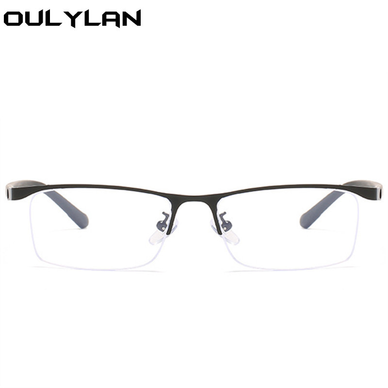 Oulylan polorámové biznis okuliare na krátkozrakosť pre mužov, kovové asférické okuliare, krátkozraké, dioptrické, -1,0 1,5 2,0 2,5 3,0 4