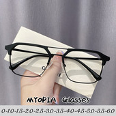 Új stílusú, dupla sugárnyalábú rövidlátás szemüvegek férfi női luxus négyzet alakú antikék világos szemüvegek Divatos átlátszó dioptriás szemüvegek