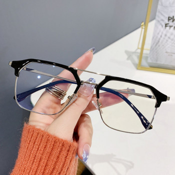 Νέο στυλ διπλής δέσμης γυαλιά Myopia Ανδρικά Γυναικεία Πολυτελή τετράγωνα αντι-μπλε ανοιχτόχρωμα γυαλιά οράσεως Μοντέρνα διαφανή γυαλιά συνταγής