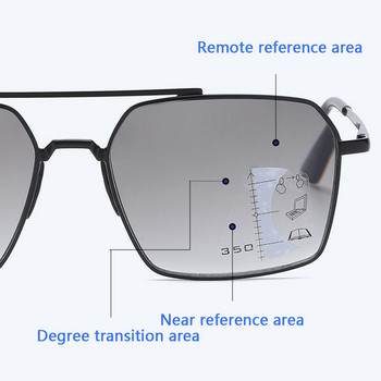 iboode Vintage Polygon Reading Glasses Автоматични мултифокални прогресивни слънчеви очила за четене Анти синя светлина Очила с рецепта