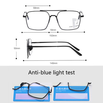iboode Vintage Polygon Reading Glasses Автоматични мултифокални прогресивни слънчеви очила за четене Анти синя светлина Очила с рецепта